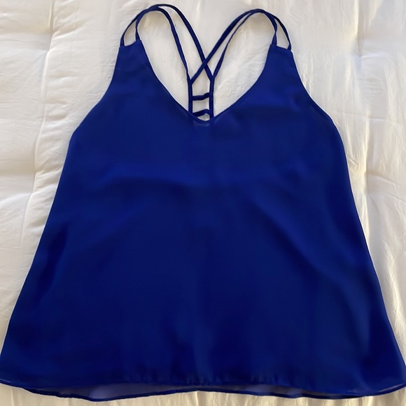EUC Royal Blue tank top with ladder back detail - Picture 1 of 4